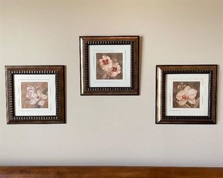 Set of 3 floral prints, 15" x 15" each,  $30
