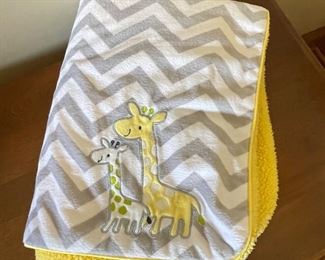 Yellow & grey giraffe throw, $6