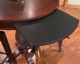 Pull out shelf on pub table