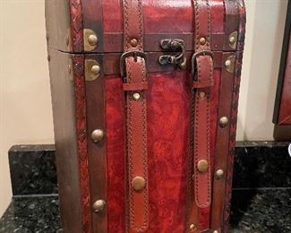 Leather wine bottle case, 8"W x 6"D x 15"H,  was $24, NOW $16