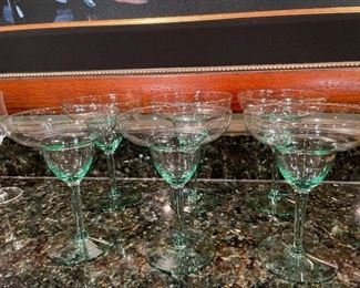 6 light green Margarita glasses,  was $7, NOW $5