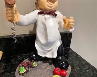 Chef wine bottle holder, 11"H,  $12