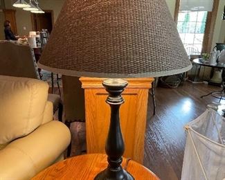 Polished bronze table lamp #1, 27"H, $28