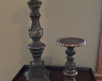 Pair of  bronze candlesticks, 16"H, 8"H,  was $20, NOW $14
