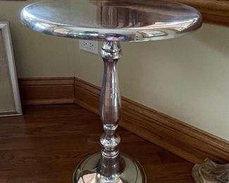 Silver side table, 15" diameter x 22"H,  was $95, NOW $84