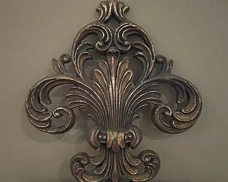 Fleur de lis wall decor #1, 12"W x 10"H,  was $9, NOW $6