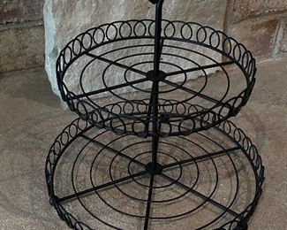 2 tier Metal Black Tray,  10"H x 10"W,  $12