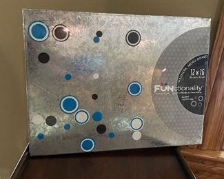 Magnet memo board w/ assorted magnetic dots, 16" x 12", was  $15, NOW $10