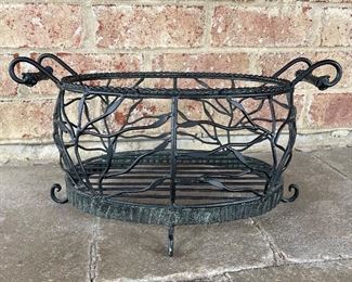 Metal round basket w/handles (heavy), 21" diameter x 10"H,  was $34, NOW $24