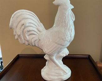 White ceramic rooster, 9"W x 11"H,  was $12, NOW $9