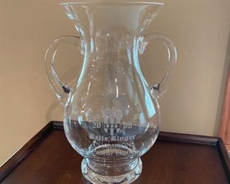 2008 Belle Ringer Champion, Palmer Hight glass vase, 10"H,  was $14, NOW $9