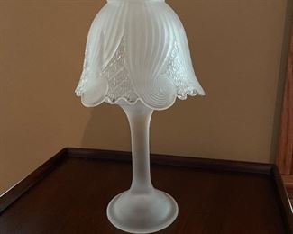 Frosted tea light holder, 10"H,  was $6, NOW $4