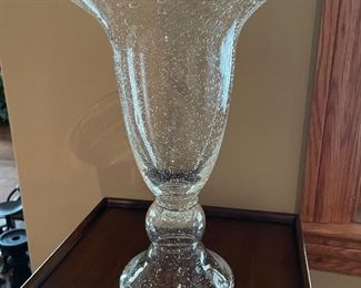 Large clear bubble glass vases - 2 available - 9"W x 14"H,  $14 each