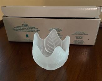 Set of 3 tea light frosted glass holders,  $6