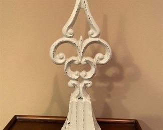 Very heavy white finial, 15"H,  was $18, NOW $14