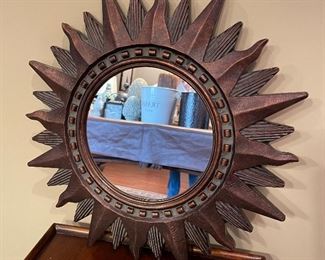 Resin sunburst mirror, 17" diameter, was $15, NOW $10