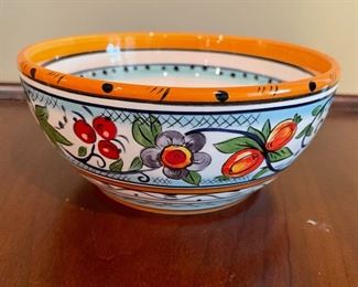 Colorful small bowl w/ bird on onside of bowl, 6" diameter x 3"H,  was $7, NOW $5