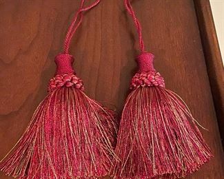 Pair of red/gold tassels, 4",  $5