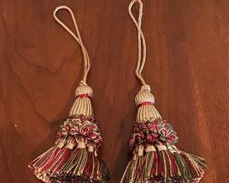 Pair of red/gold/green 3" tassels,  $5