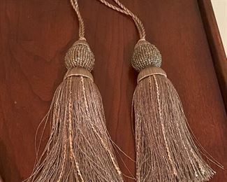 Pair of tan with beads tassels, 6",  $5