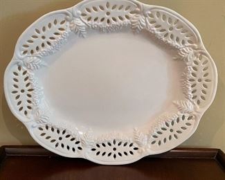 White platter, 12" x 10",  was $12, NOW $9