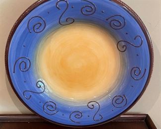Blue & yellow dish, 11" diameter,  was $5, NOW $3