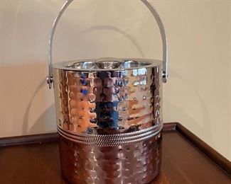 Silver ice bucket, 6" diameter x 7"H,  was $14, NOW $10