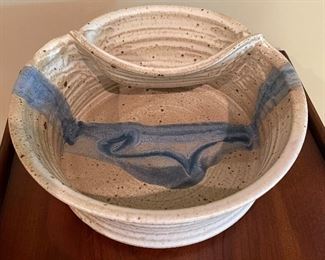 Pottery chip & dip, 10" diameter x 4"H,  was $15, NOW $12