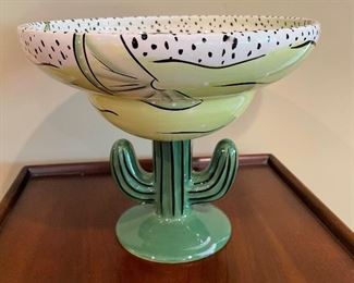 Cactus margarita glass bowl, 10" diameter x 9"H,  was $10, NOW $7