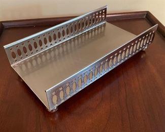 Silver metal towel tray,  $8