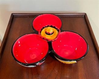 Triple bowl sombrero duh, 9" x 9" x 3"H,  $7