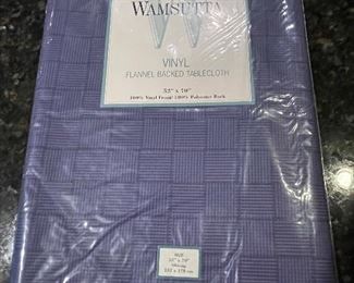 NEW* Wamsutta vinyl flannel backed tablecloth, 52" x 70",  $5 