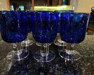 Cobalt Blue Hurricane Wine Glass - Set of 6,  was $55, NOW $38