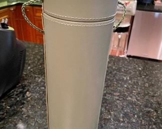 Leather wine bottle carrier, 13"H,  was $10, NOW $6