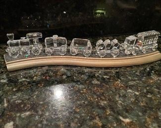 Retired SWAROVSKI Fine Crystal 5pc Train Set Locomotive, train track, w/ Boxes,  $125