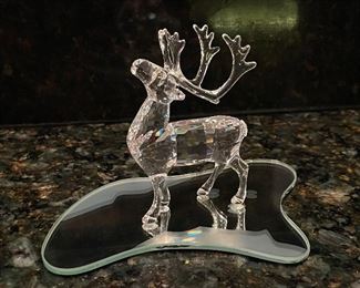 Retired SWAROVSKI  Reindeer, #7475 w/Glass Mirror with Box,  $85