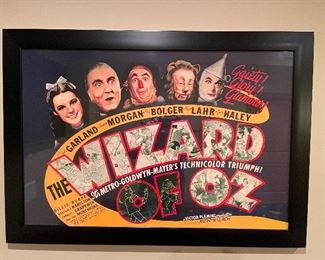 Framed Wizard of Oz print, 41"W x 29"H,  $48