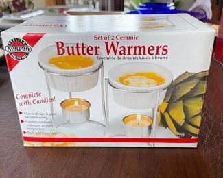 Set of 2 ceramic butter warmers,  $7