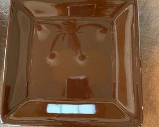 Brown square shallow plate,  8.5" x 8.5", was $4, NOW $2