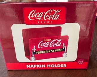 Coca-Cola Napkin holder in box,  was $9, NOW $6