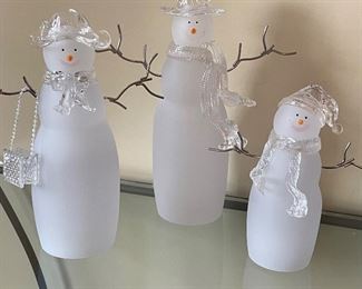 Acrylic Snowman Family (3),  13"H, 12"H, 9"H,  was $32, NOW $20