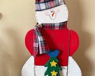 Wood snowman, "shudder arms", 13"W x 24"H,  was $20, NOW $14