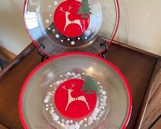 Set of 8 reindeer plates, 9" diameter,  $8