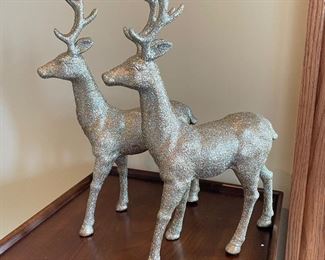 Pair of glitter reindeer decor, 14"H x 9"W,  $28