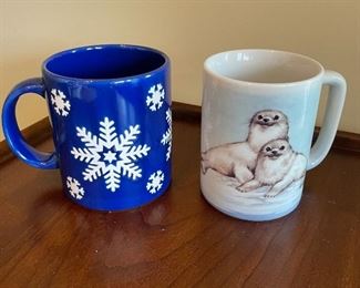 Snowflake mug,  $2.   seal mug /SOLD