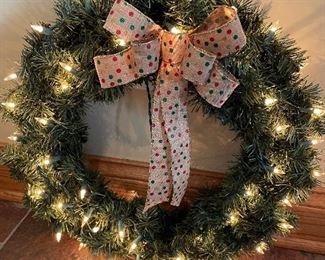 Lighted wreath, 20"W,  $15
