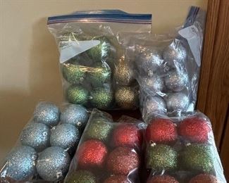 Assortment of glitter Xmas Ornaments,  was $7, NOW $5