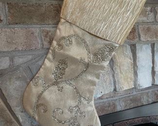 Gold & glimmer Xmas stocking,  was $6, NOW $4
