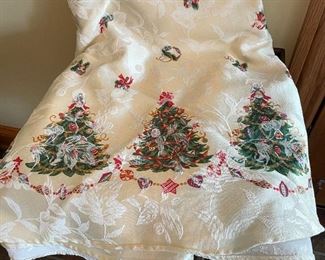 Round Christmas tree tablecloth, 66" diameter,  $6