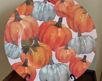 Melamine pumpkin platter, 13" diameter,  was $4, NOW $2